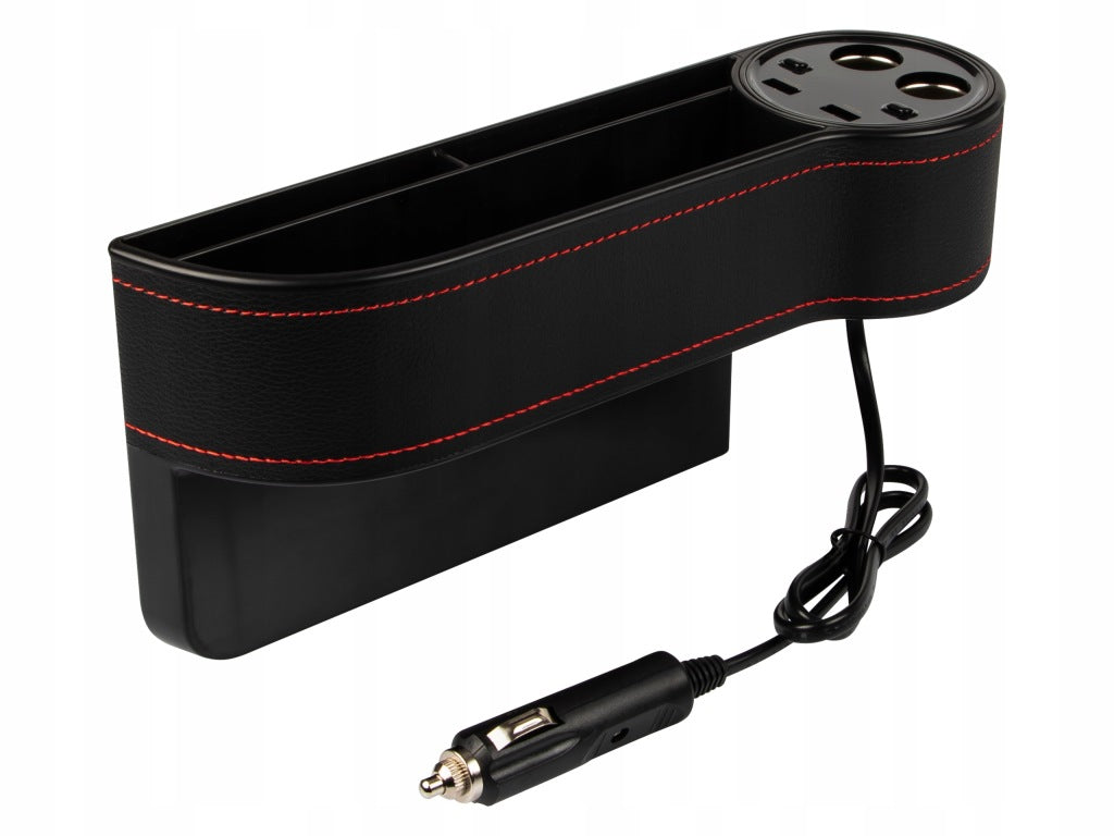 DrivePocket Pro – Ülésközi tároló USB töltővel és pohártartóval