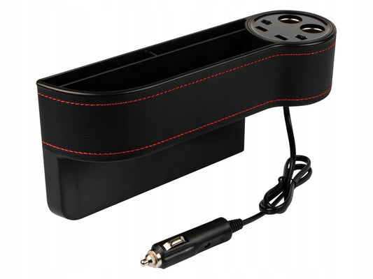 DrivePocket Pro – Ülésközi tároló USB töltővel és pohártartóval